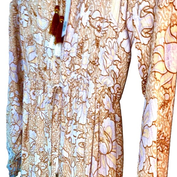 NEW House of Harlow 1960 Boho Floral Mini Dress Multi-Color Peasant Sz XS NWT - Picture 14 of 15